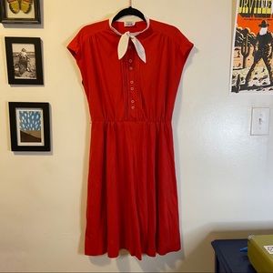 Vintage 80s new wave bow dress